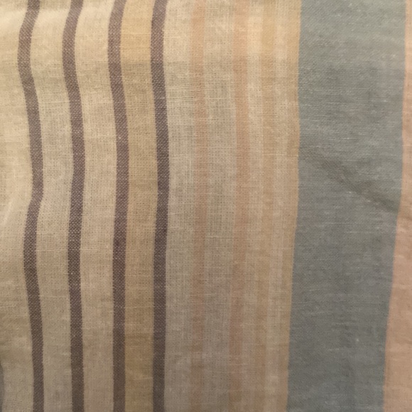 Sanctuary button down with front tie closure in chambray blue and white stripe. - Picture 3 of 6